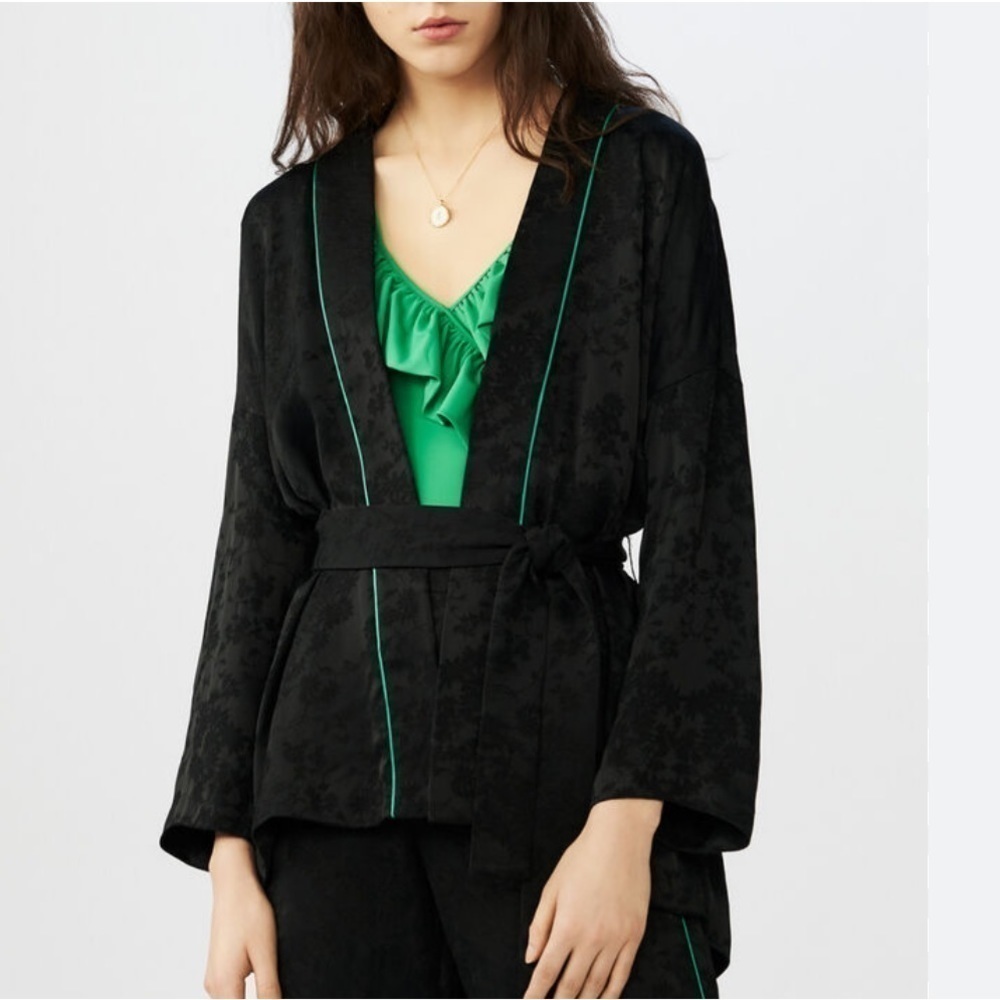 Maje Vasito Kimono Style Jacquard Jacket Sz Small ( Sz 1 Maje)